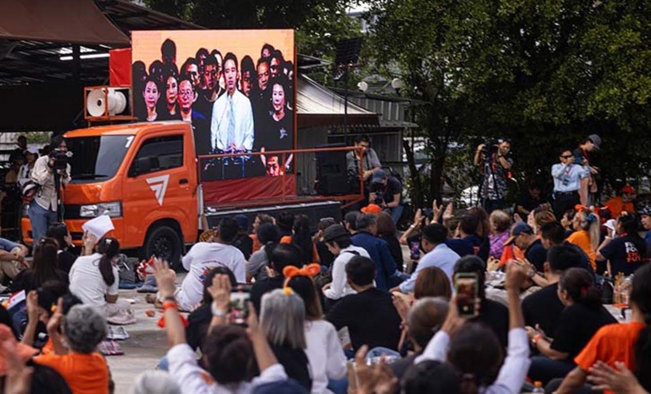 Move Forward Partyís Pita Limjaroenrat News Conference as Thai Court Disbands Main Opposition Party Over Royal Reform
