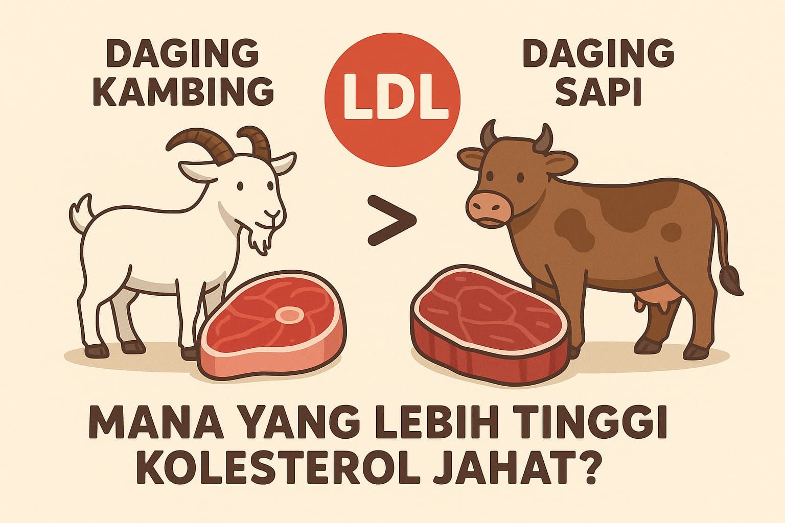 Perbandingan Kolesterol Daging Kambing dan Sapi