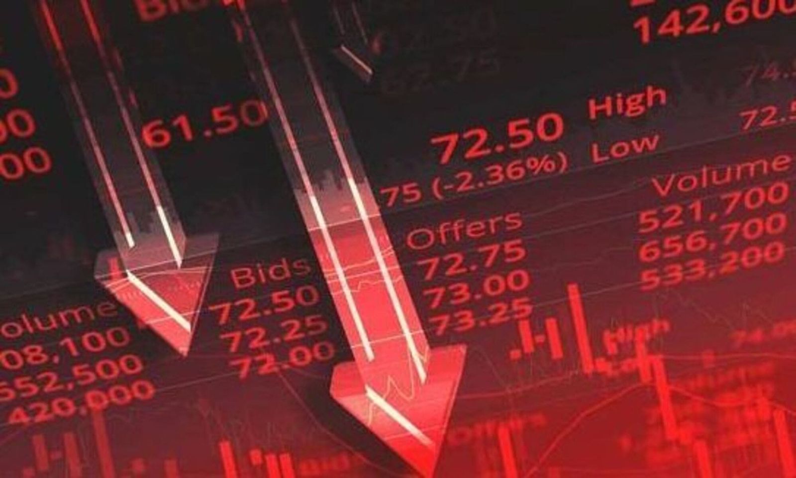 Saham turun anjlok down
