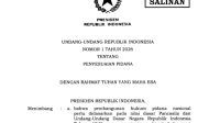 UU Nomor 1 tahun 2026