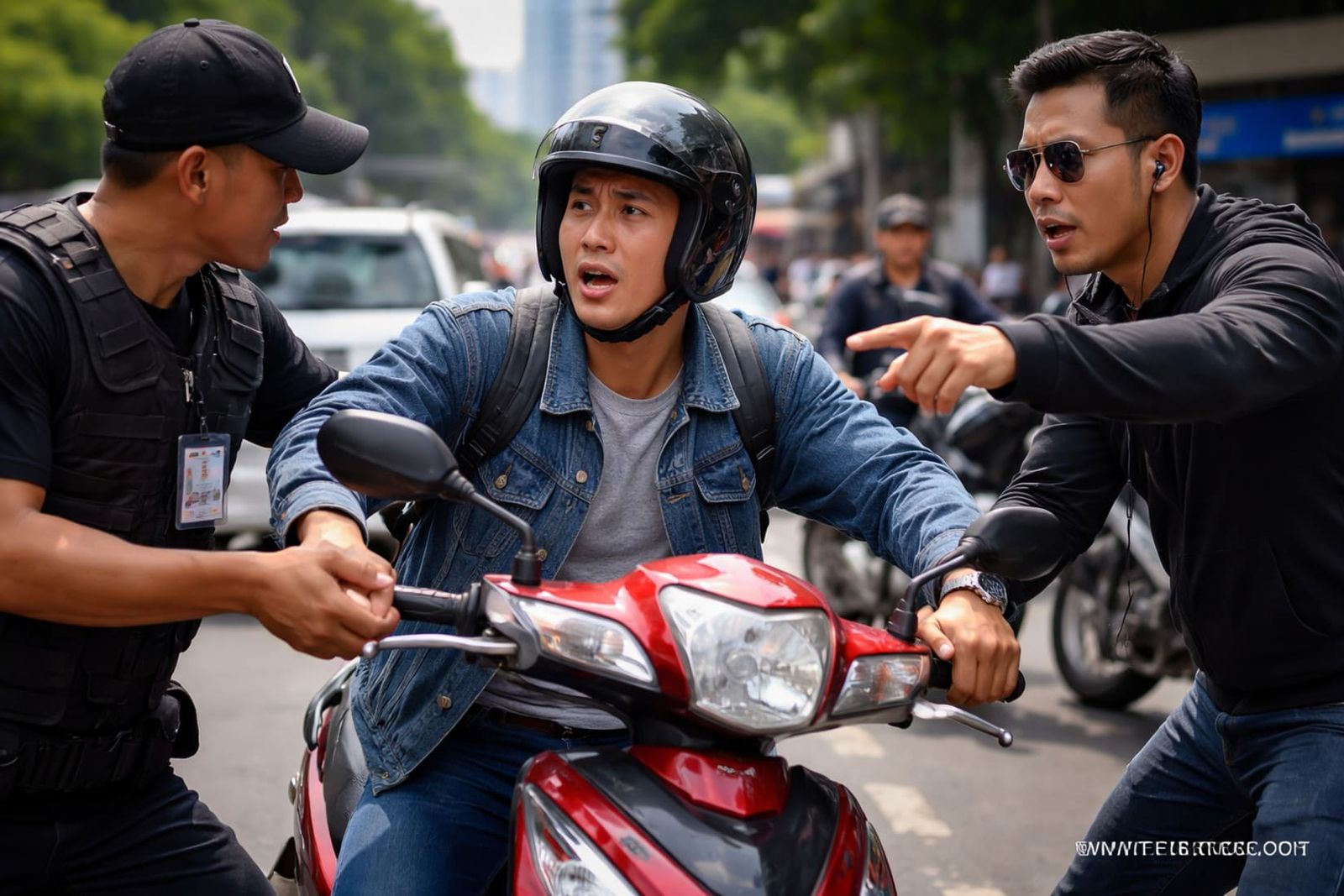 Debt collector tarik motor paksa dijalan